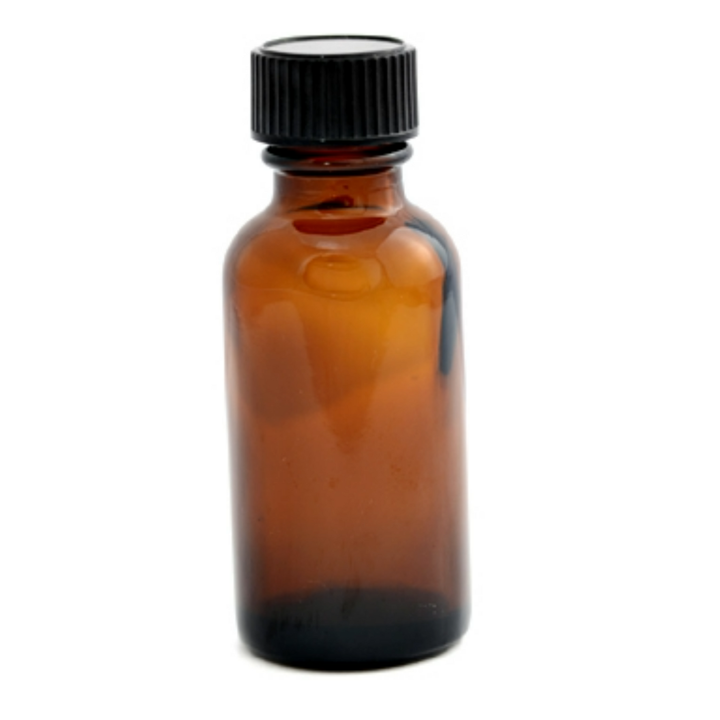 1 oz Amber Boston Round Glass Bottles with Cap Closure